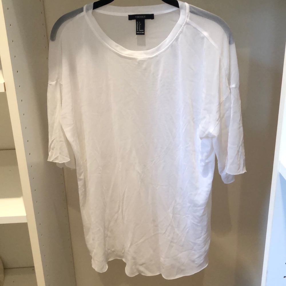 White mesh tee shirt